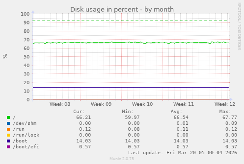 Disk usage in percent