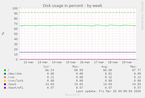 Disk usage in percent