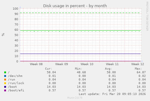 Disk usage in percent